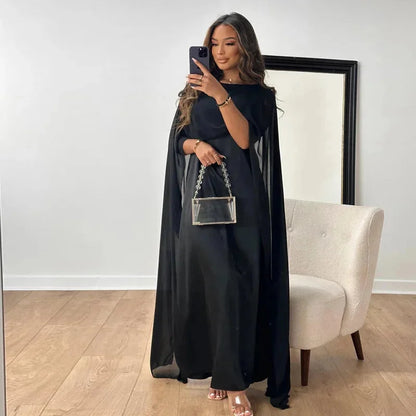 Martina | Women's Cape Maxi Dress for Wedding Guests