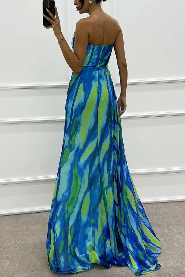 Sabine | Women's Off-Shoulder Evening Dress with High Slit in Maxi Length