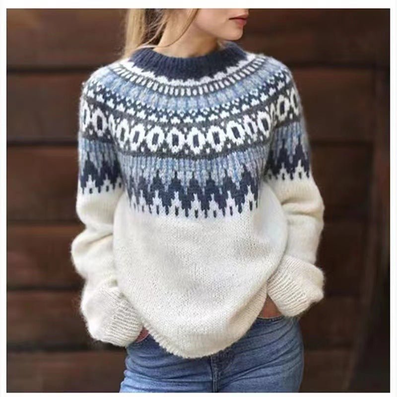 Karin | Women's Stylish Winter Sweater with Print for Everyday