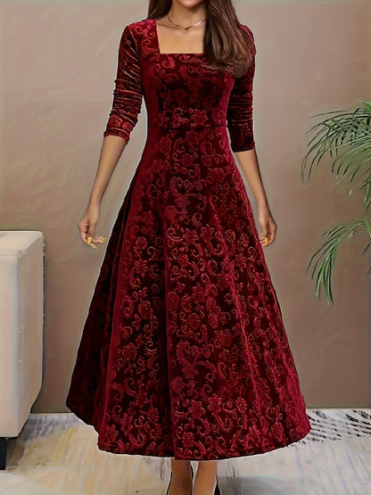Karin | Women's floral Velvet-Dress for Formal Occasions