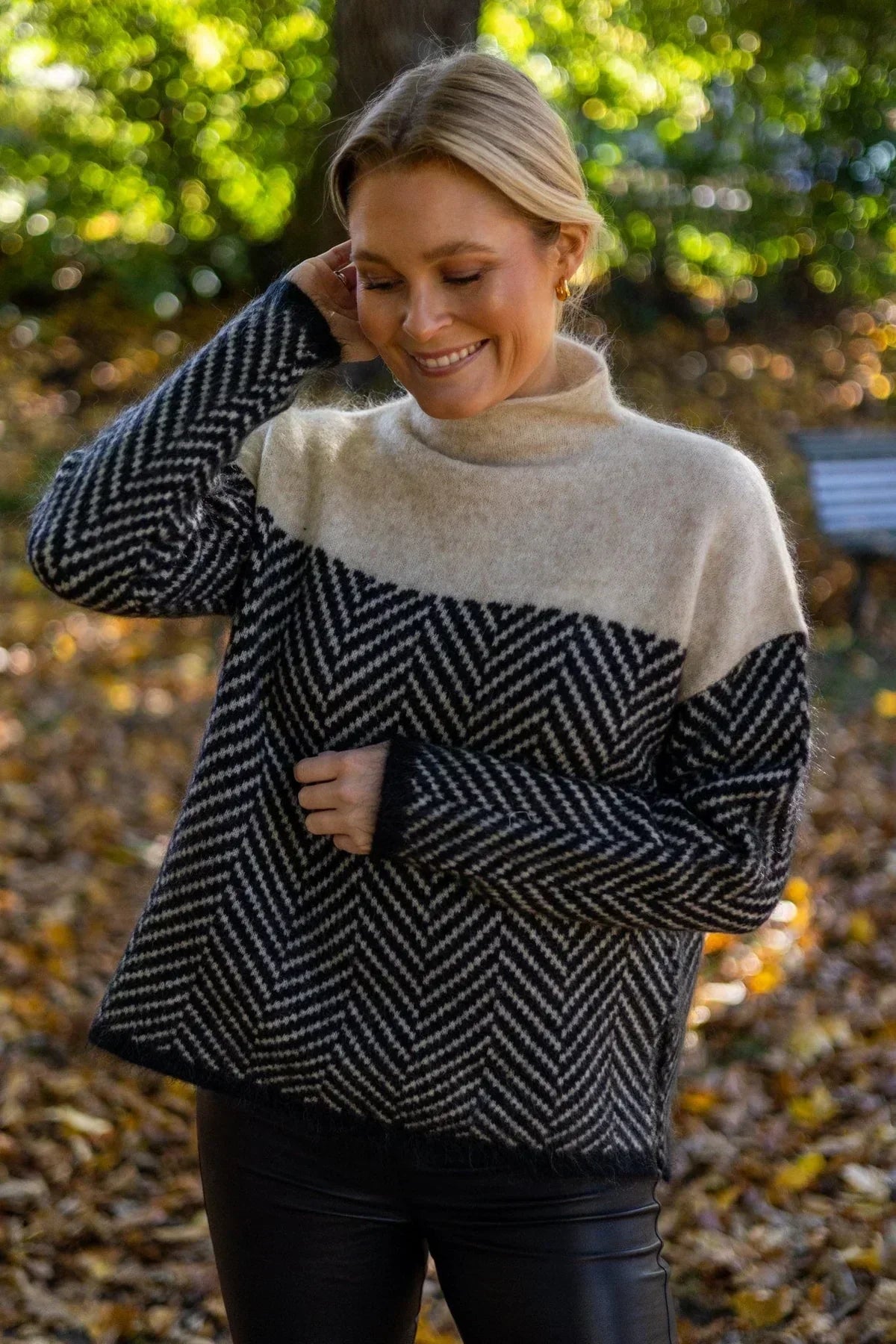 Michaela | Women's Relaxed Knit Sweater with High Collar