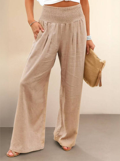 Dune | Smocked-Waistband Wide-Leg Pants