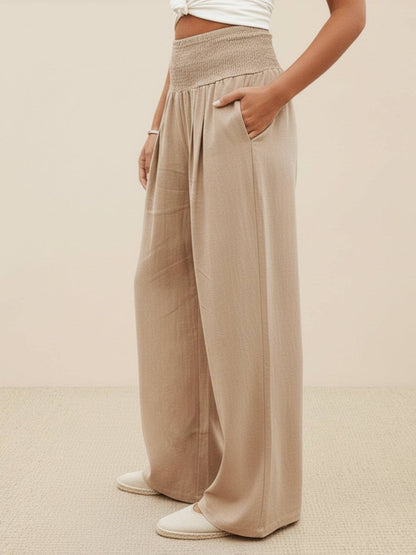 Dune | Smocked-Waistband Wide-Leg Pants