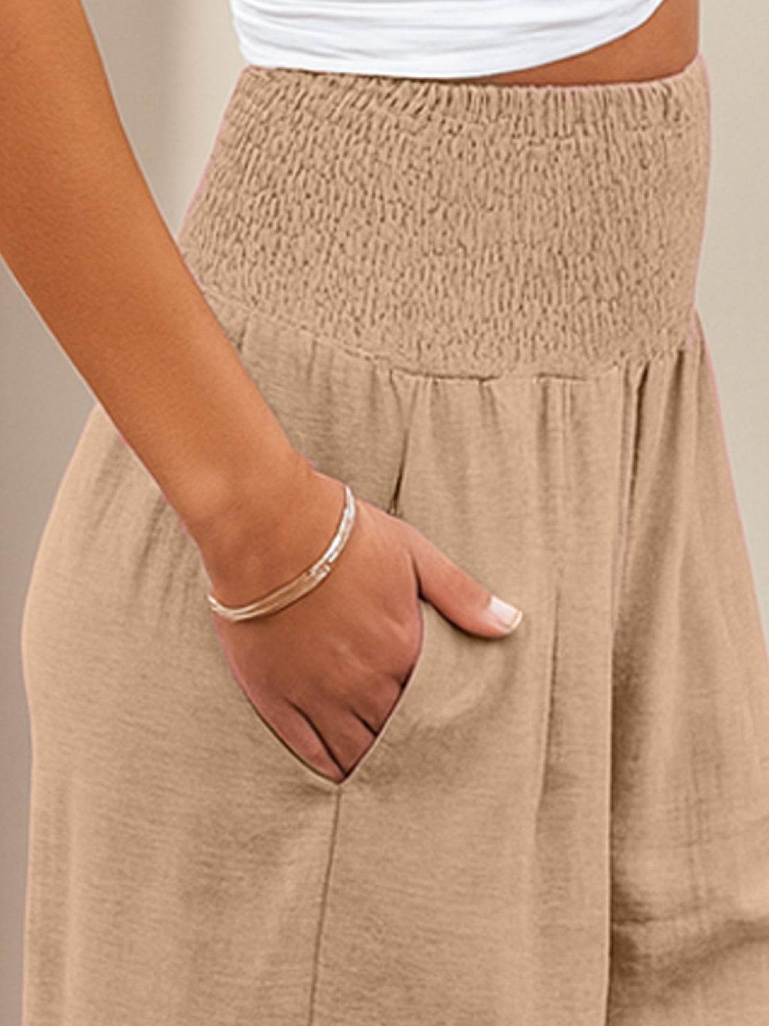 Dune | Smocked-Waistband Wide-Leg Pants