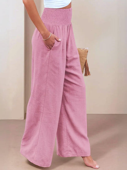Dune | Smocked-Waistband Wide-Leg Pants