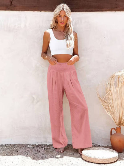 Dune | Smocked-Waistband Wide-Leg Pants