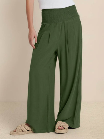 Dune | Smocked-Waistband Wide-Leg Pants
