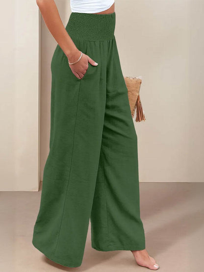 Dune | Smocked-Waistband Wide-Leg Pants