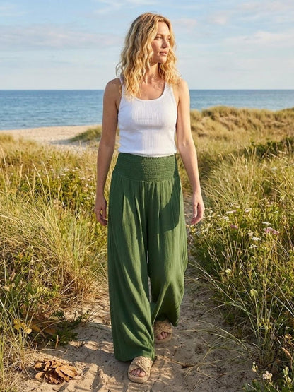 Dune | Smocked-Waistband Wide-Leg Pants