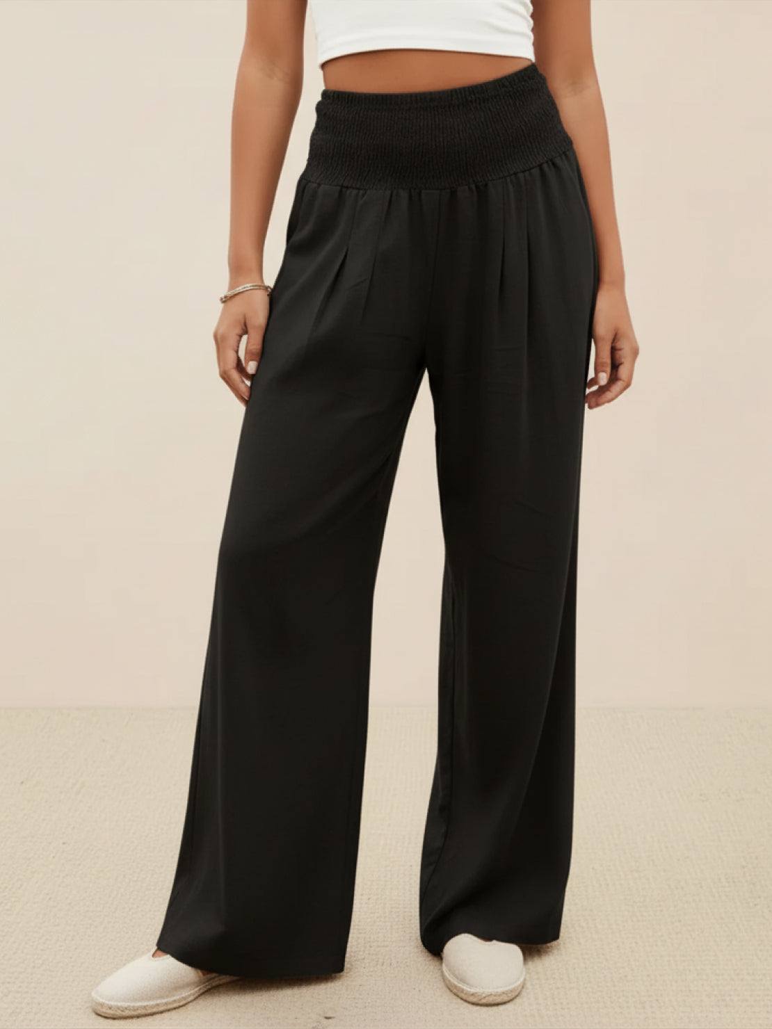 Dune | Smocked-Waistband Wide-Leg Pants