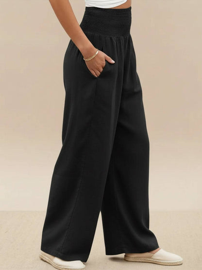 Dune | Smocked-Waistband Wide-Leg Pants