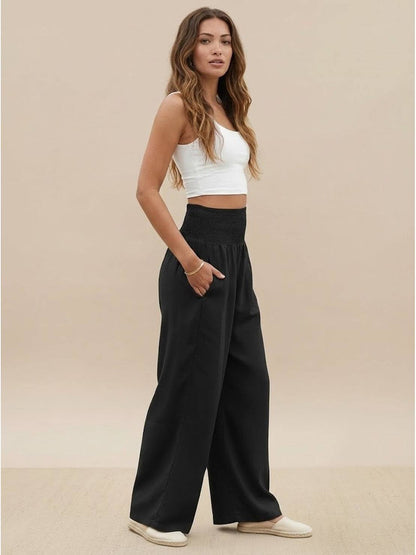 Dune | Smocked-Waistband Wide-Leg Pants