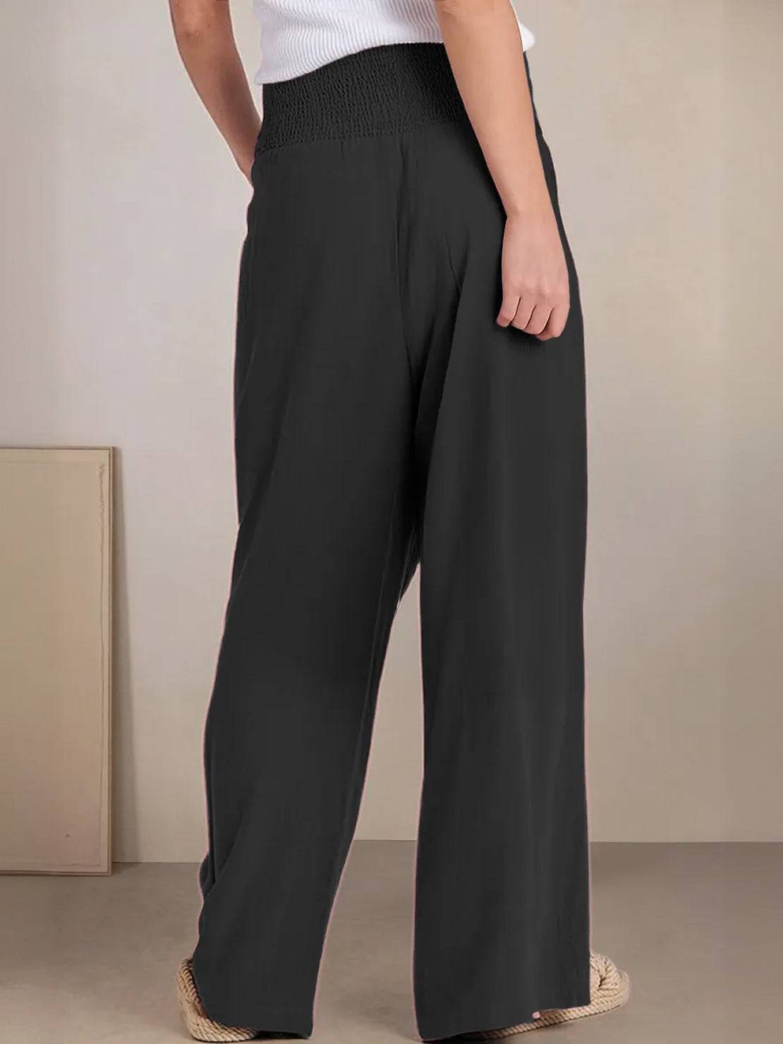 Dune | Smocked-Waistband Wide-Leg Pants