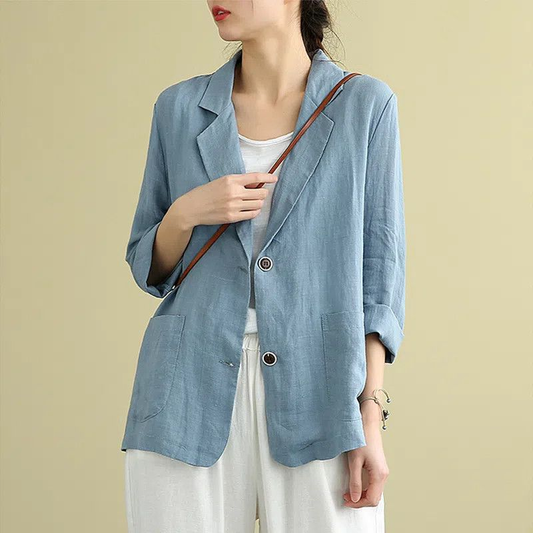 Allegra | Women's Breathable Linen Relaxed Work Blazer
