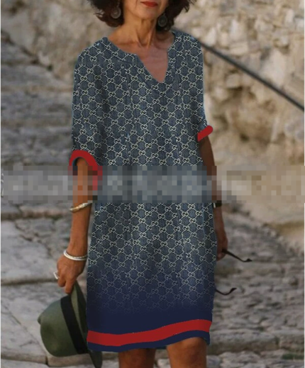 Anja | Women's Long Sleeve Abstract Pattern Shift Dress