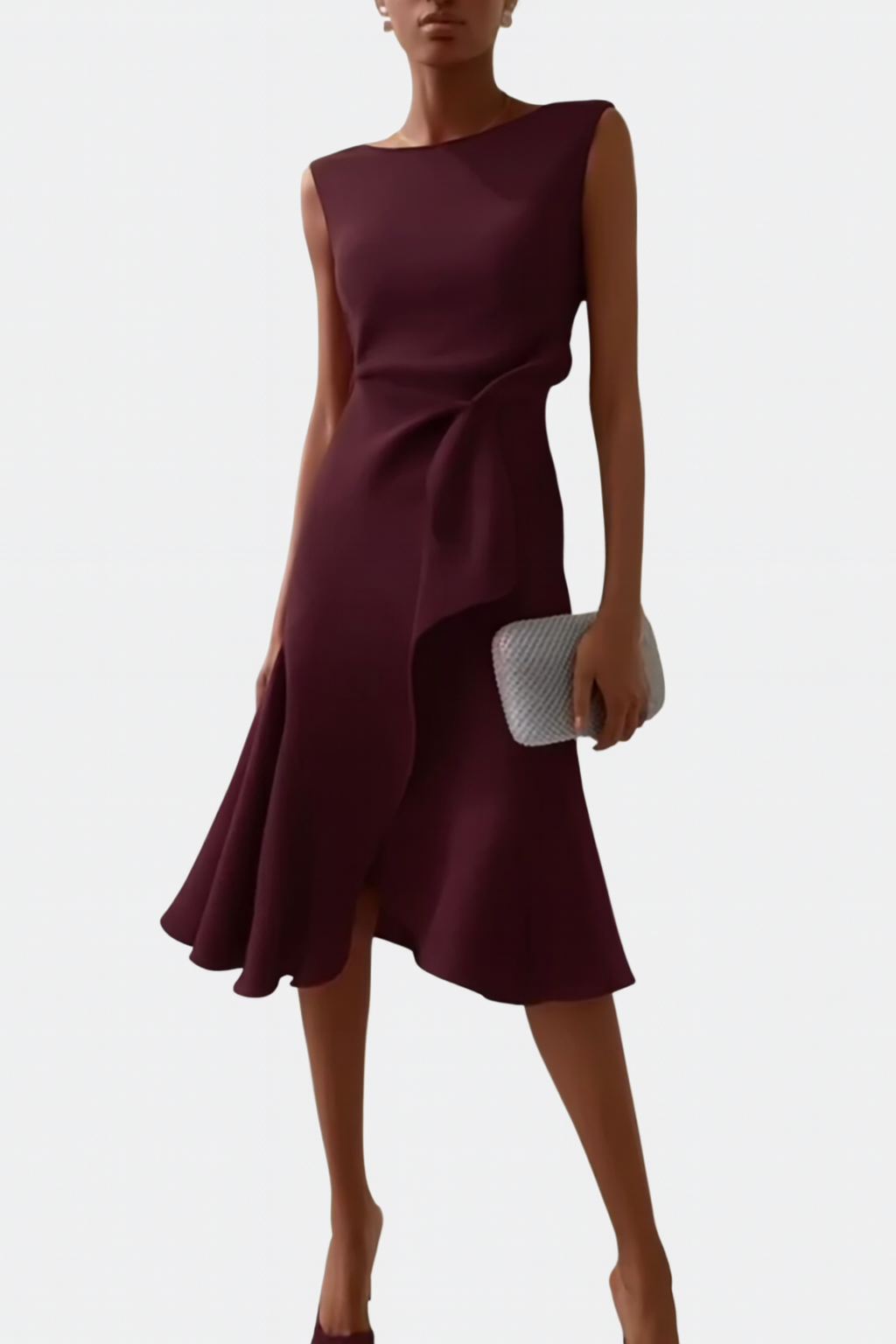 Beatrice | Women's Draped Asymmetrisches Midi Dress