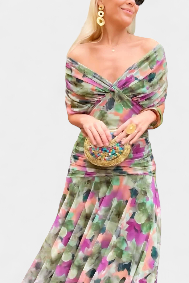 Elfriede | Women's Off-Shoulder Gerafftes Maxi Dress