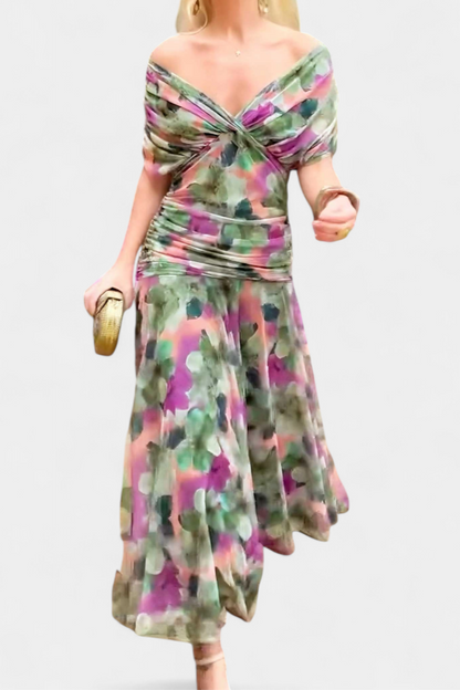 Elfriede | Women's Off-Shoulder Gerafftes Maxi Dress