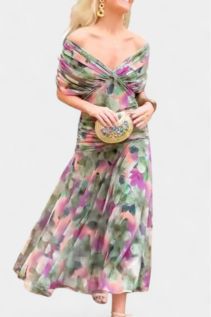 Elfriede | Women's Off-Shoulder Gerafftes Maxi Dress