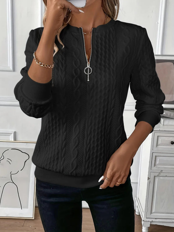 Victoria | Elegant Women's-Spring-Top with Half-Zip