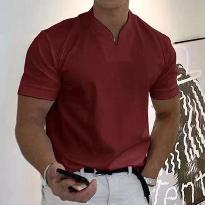 Pietro | Men’s Minimal V-Button Placket Casual T-Shirt