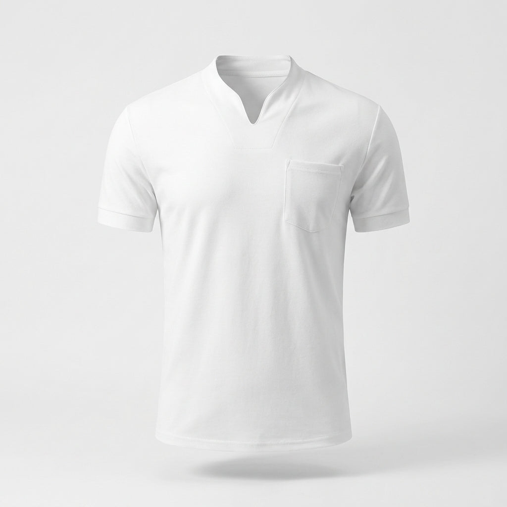 Pietro | Men’s Minimal V-Button Placket Casual T-Shirt