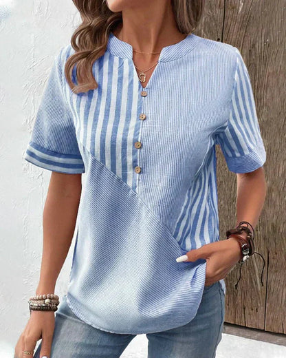 Odette | Soft striped blouse with timeless sophistication and all-day comfort