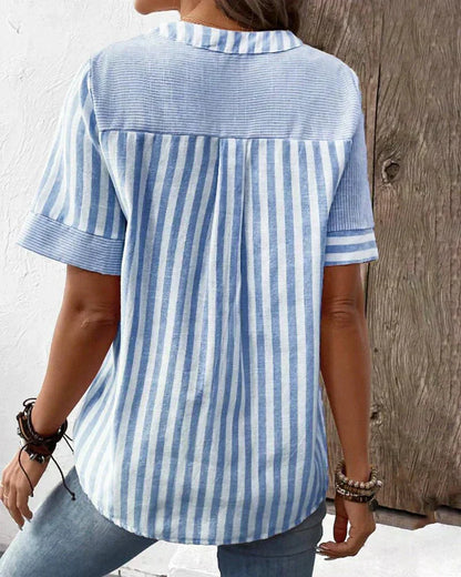 Odette | Soft striped blouse with timeless sophistication and all-day comfort