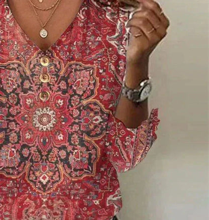 Elara | Women's V-Neck Relaxed Summer Blouse