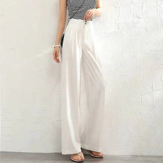 Adalena | Breathable Linen Wide-Leg High-Waist Summer Pants