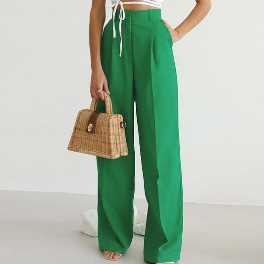 Aldia | Breathable Linen Wide-Leg High-Waist Pants