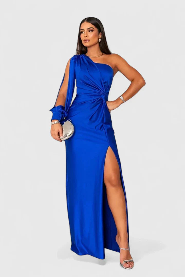 Kirsten | Women's Evening Dress with a Shoulder and Ruching