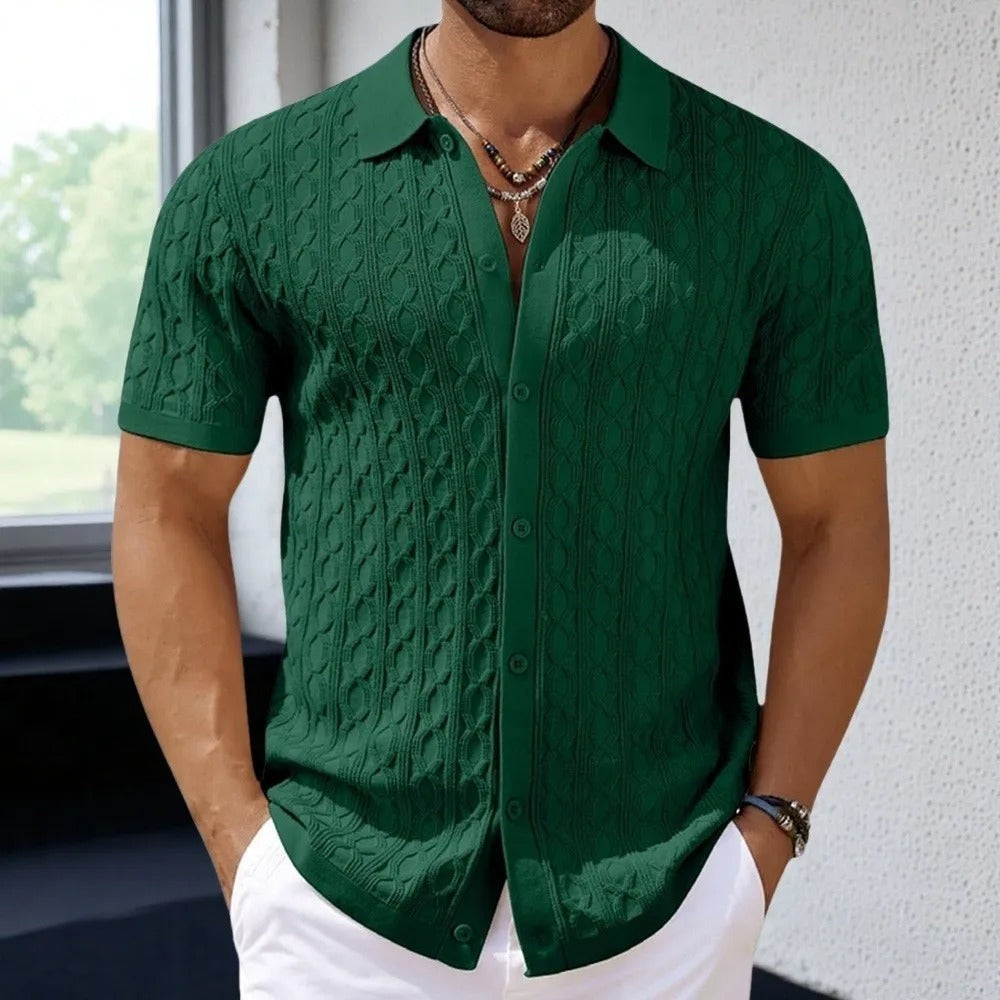 Riccardo | Men’s Structured Button-Up Polo Shirt