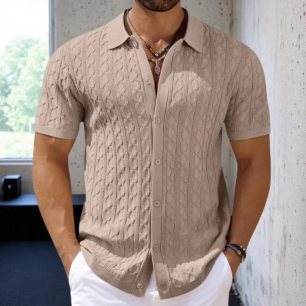 Riccardo | Men’s Structured Button-Up Polo Shirt