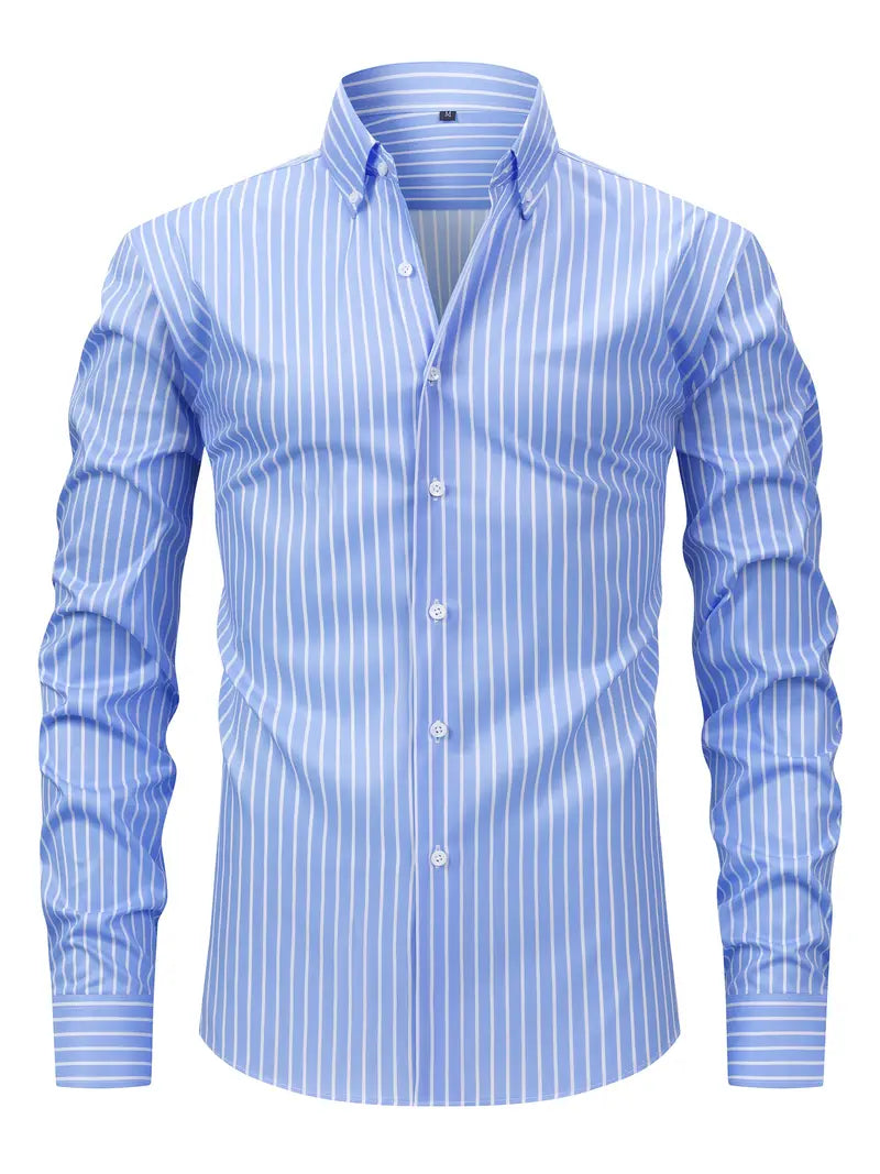 Gaetano | Men’s Slim Fit Striped Button-Up