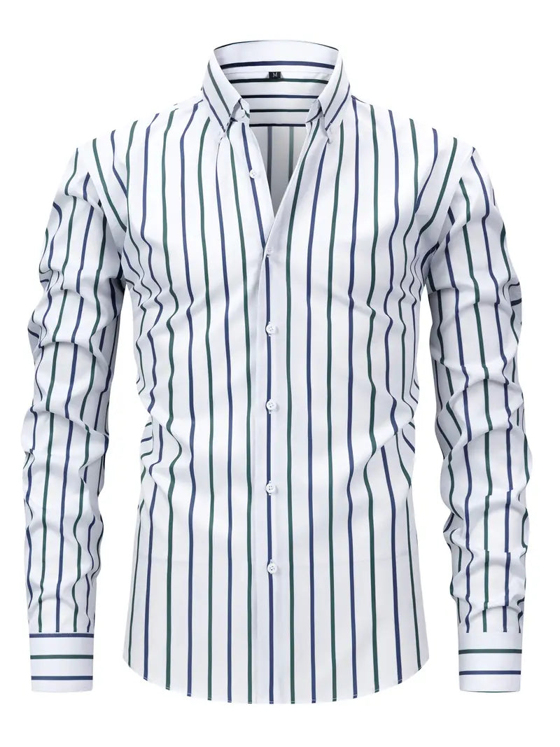 Gaetano | Men’s Slim Fit Striped Button-Up