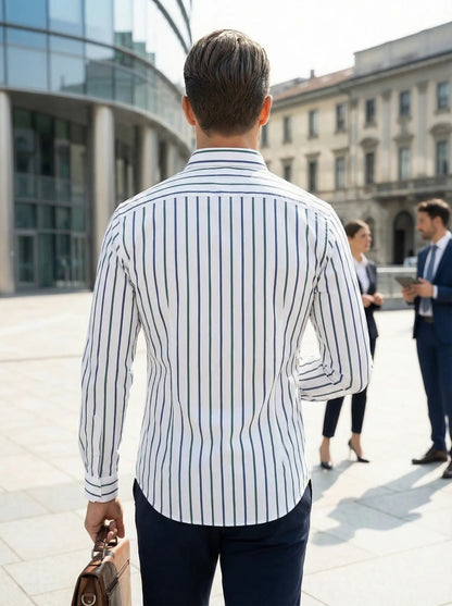 Gaetano | Men’s Slim Fit Striped Button-Up