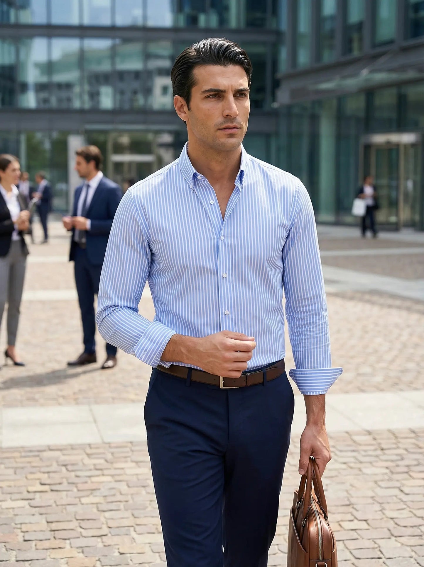 Gaetano | Men’s Slim Fit Striped Button-Up