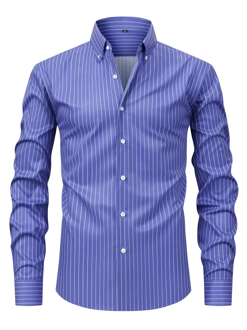 Gaetano | Men’s Slim Fit Striped Button-Up