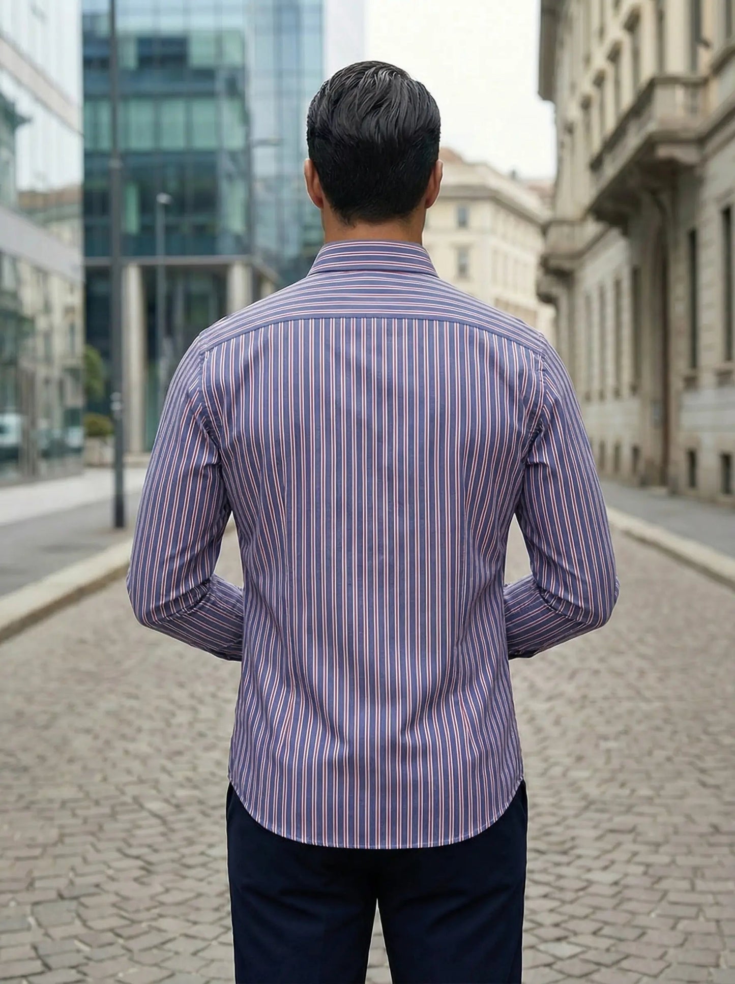 Gaetano | Men’s Slim Fit Striped Button-Up
