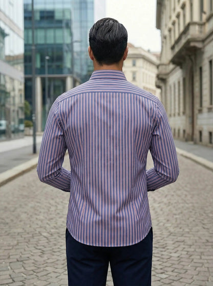 Gaetano | Men’s Slim Fit Striped Button-Up