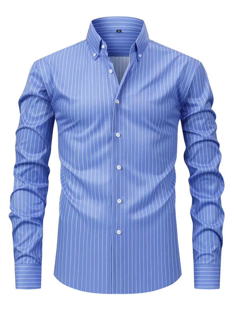 Gaetano | Men’s Slim Fit Striped Button-Up
