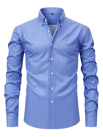 Gaetano | Men’s Slim Fit Striped Button-Up