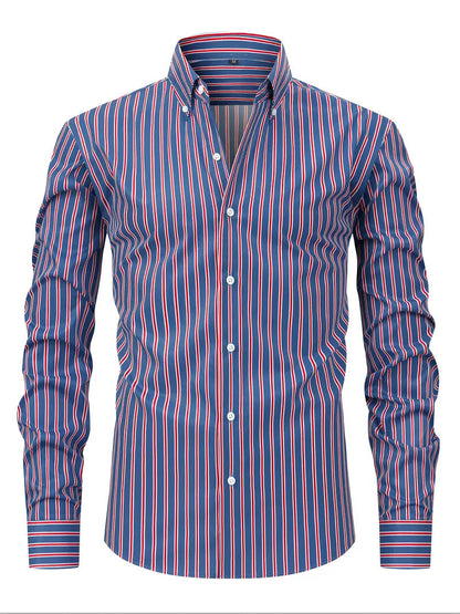 Gaetano | Men’s Slim Fit Striped Button-Up