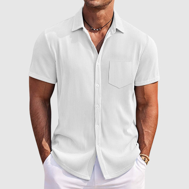 Ugo | Men’s Ribbed Short Sleeve Button-Up