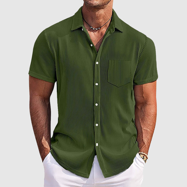 Ugo | Men’s Ribbed Short Sleeve Button-Up