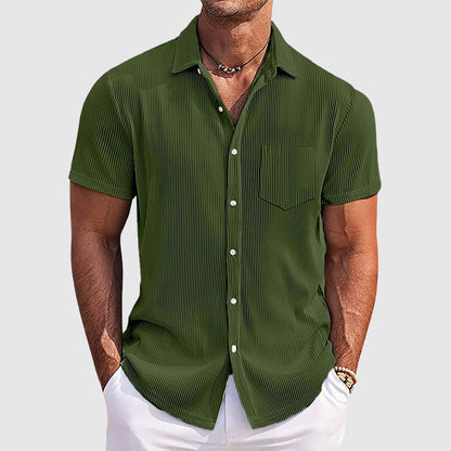 Ugo | Men’s Ribbed Short Sleeve Button-Up
