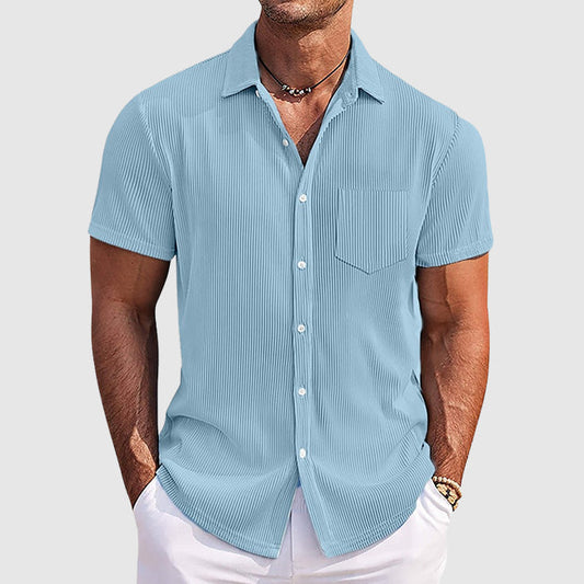 Ugo | Men’s Ribbed Short Sleeve Button-Up