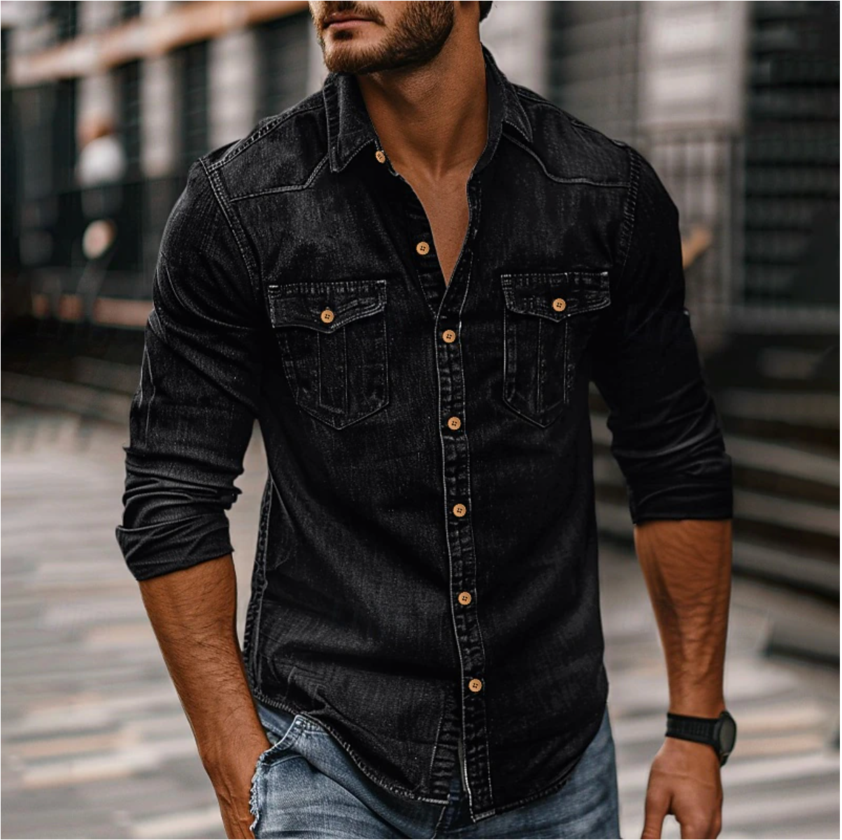 Nico | Men’s Utility Button-Front Casual Shirt