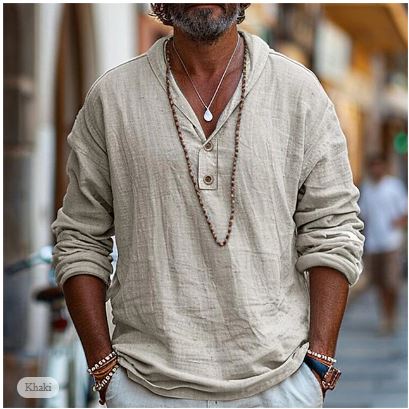 Zenaro | Men’s Hooded Button-Neck Casual Shirt